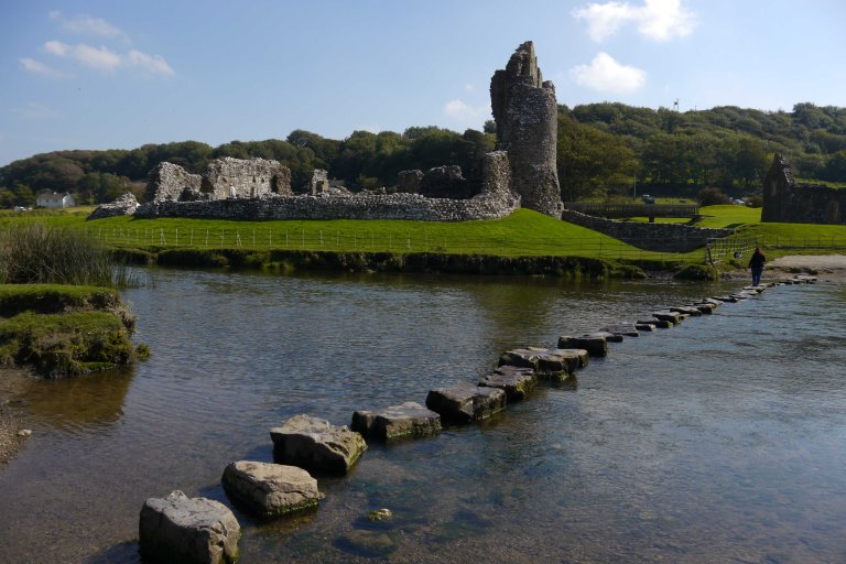 Stepping Stones at Ogmore Castle